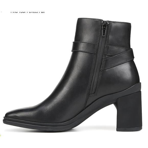 Naturalizer AIMEE Water Resistant Leather Ankle Boots Booties| Womens 9.5, Black - Picture 2 of 5